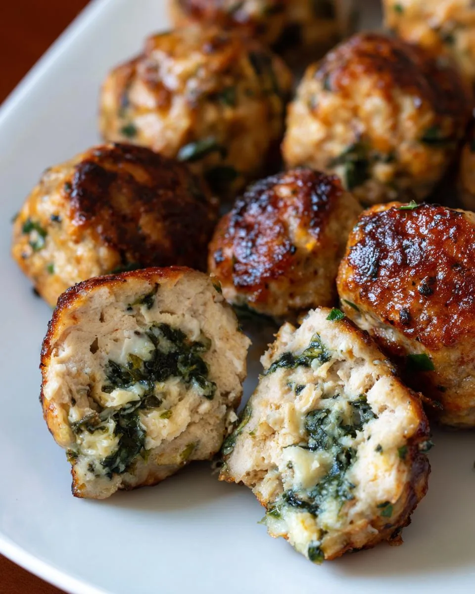 Baked Chicken Ricotta Meatballs with Spinach - detail 4