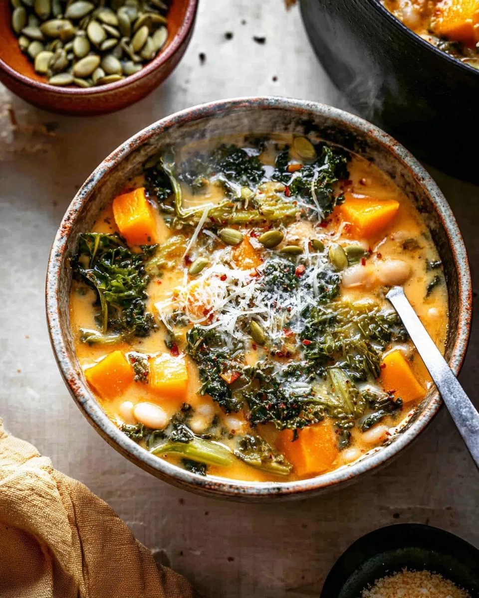 Butternut Squash Kale And White Bean Soup - detail 1