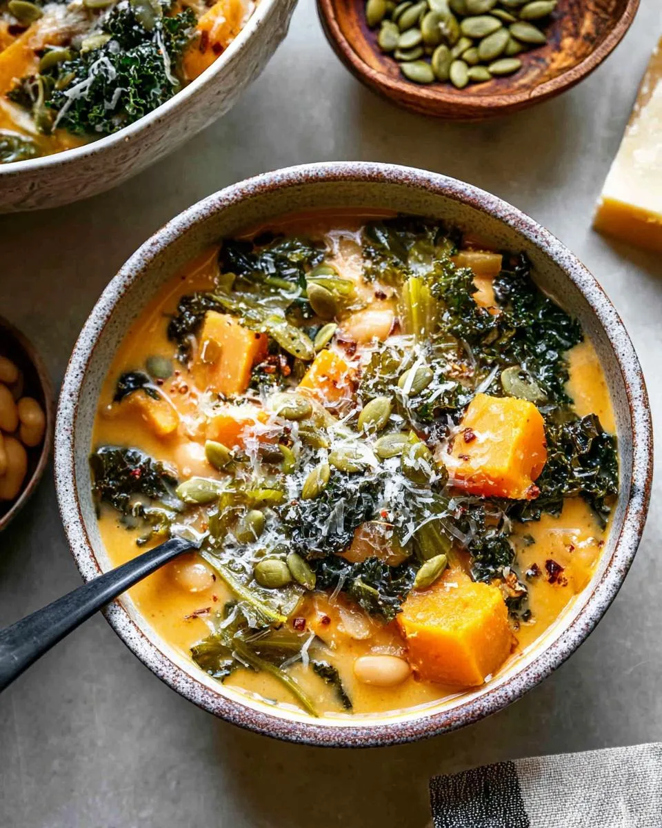 Butternut Squash Kale And White Bean Soup - detail 2