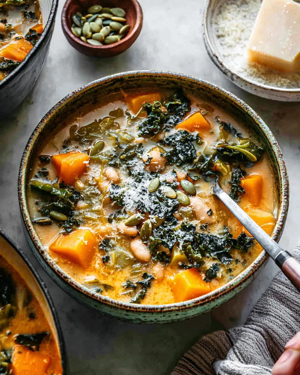 Butternut Squash Kale And White Bean Soup - detail 3