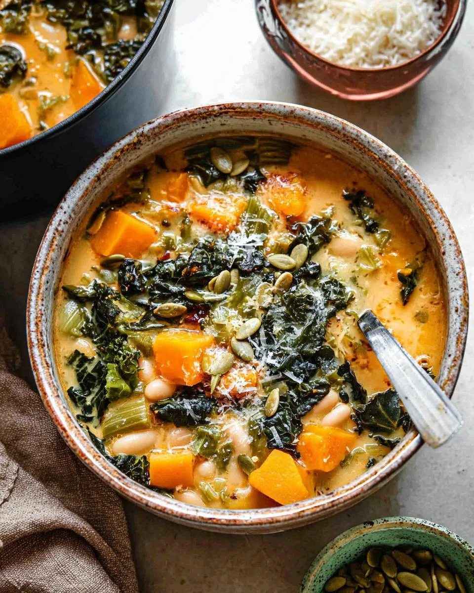 Butternut Squash Kale And White Bean Soup - detail 4