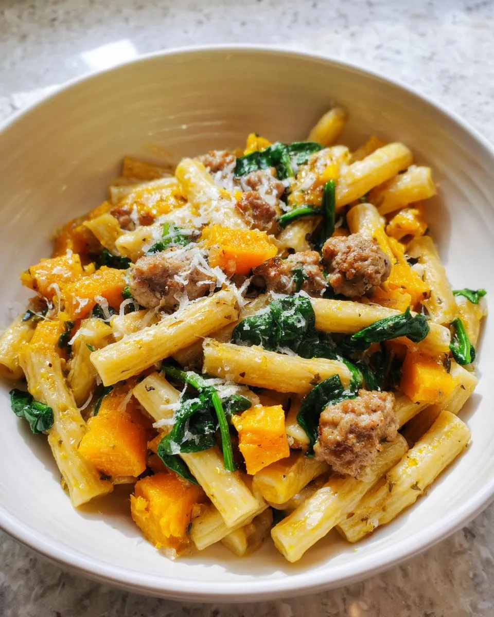 Butternut Squash Pasta With Sausage And Spinach - detail 3