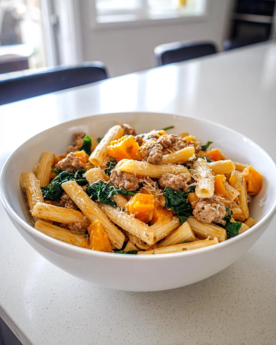 Butternut Squash Pasta With Sausage And Spinach - detail 4