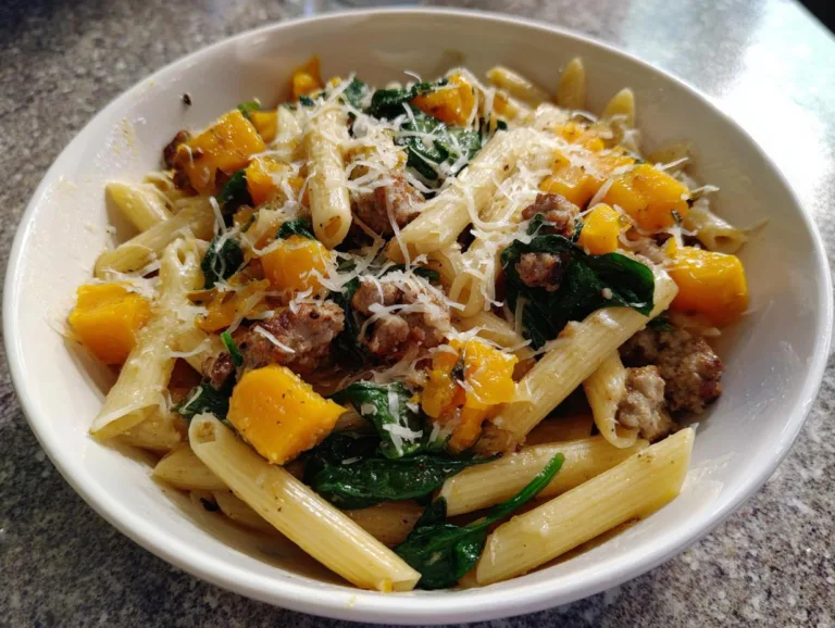 Butternut Squash Pasta With Sausage And Spinach