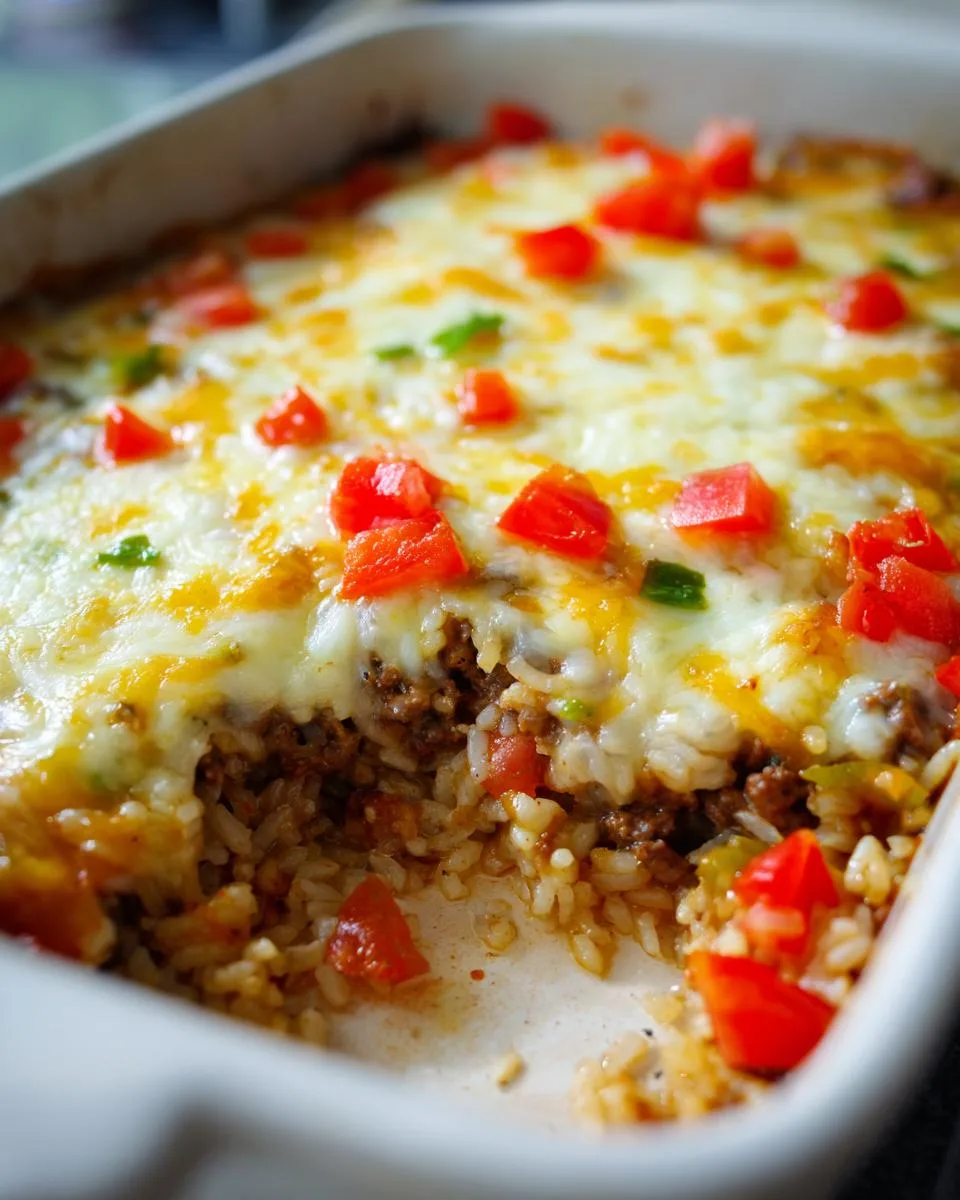 Cheesy Hamburger Rice Casserole - detail 1