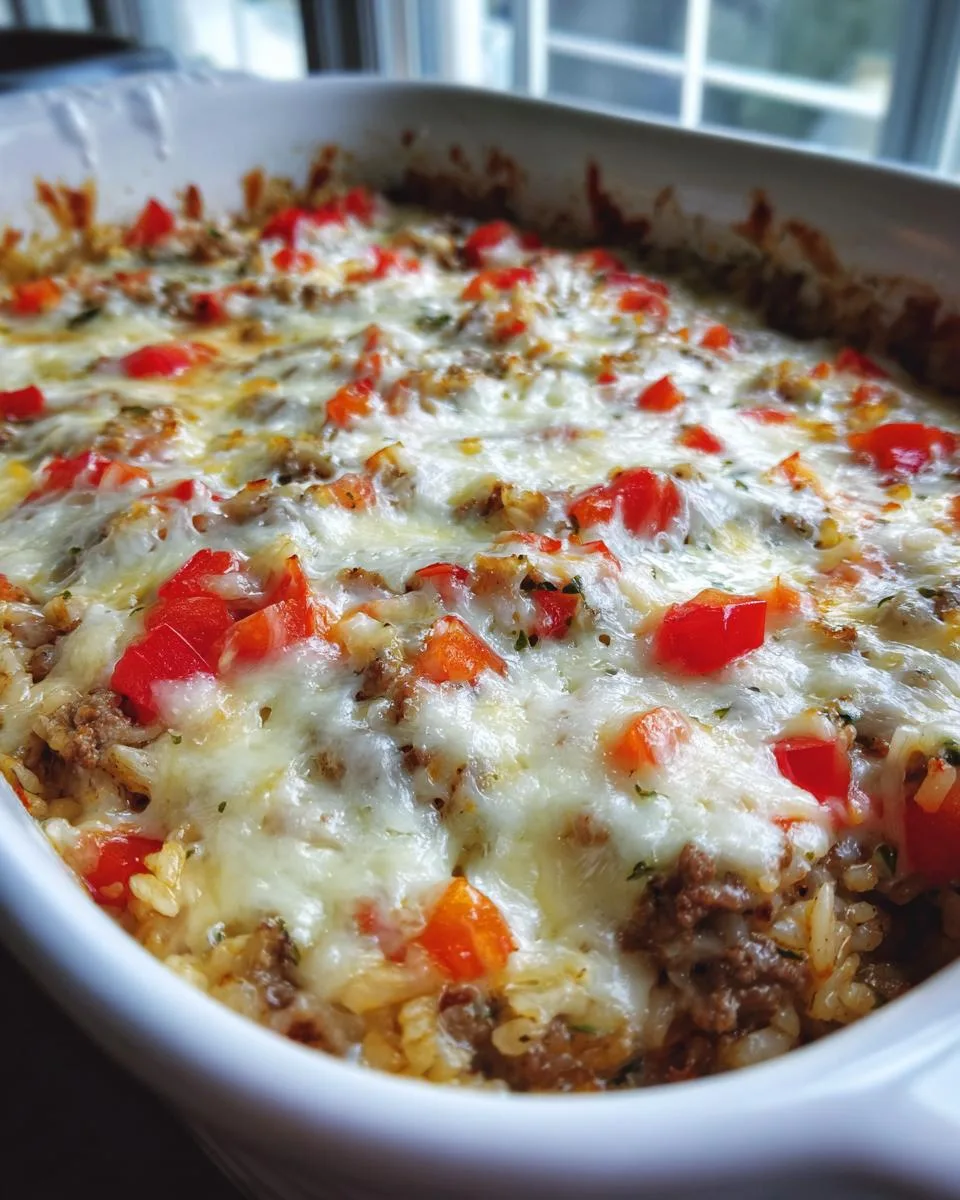 Cheesy Hamburger Rice Casserole - detail 2