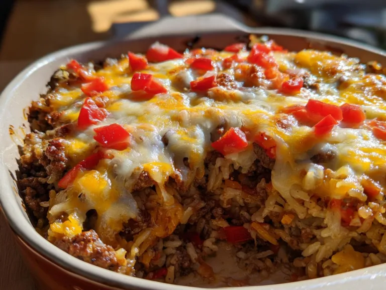 Cheesy Hamburger Rice Casserole