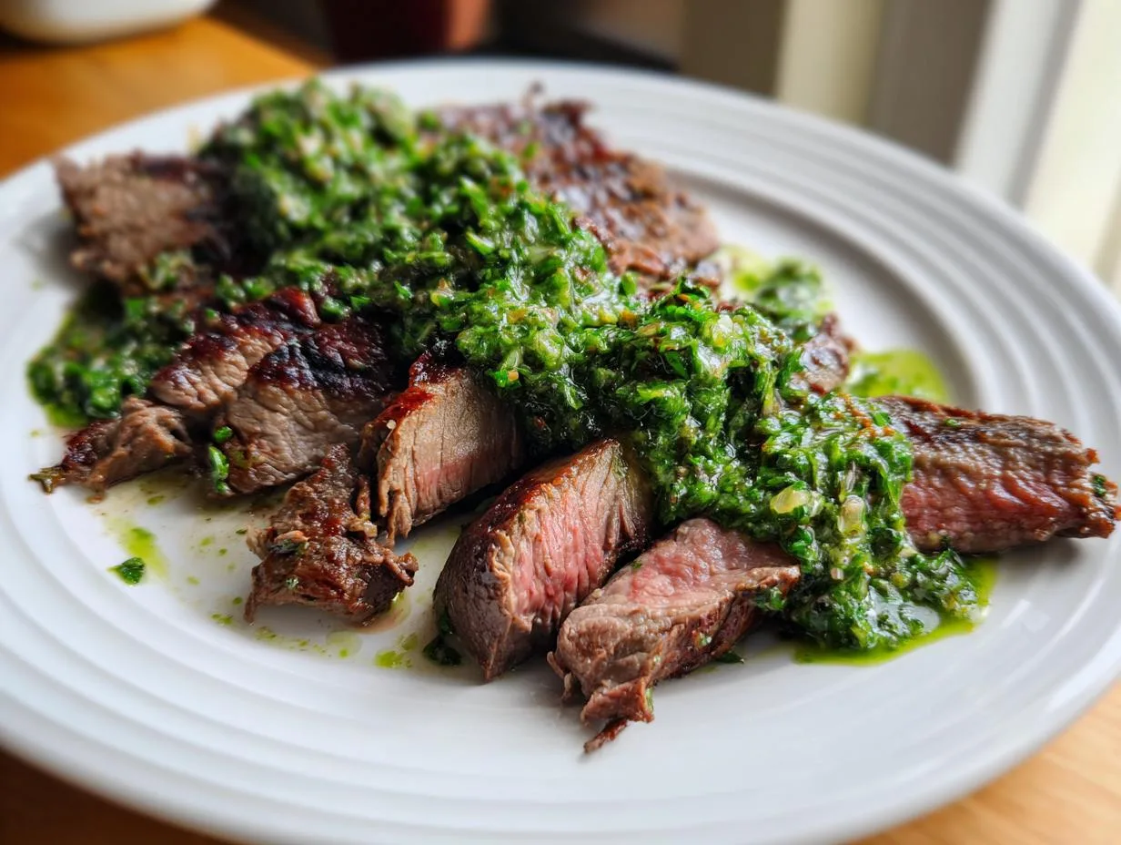 Juicy Chimichurri Marinated Flank Steak in Just 30 Minutes