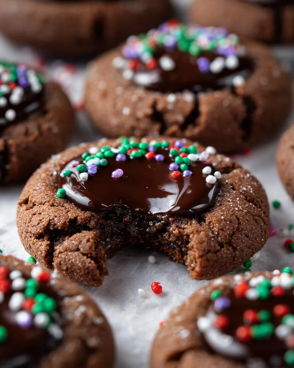 Chocolate Thumbprint Christmas Cookies - detail 1