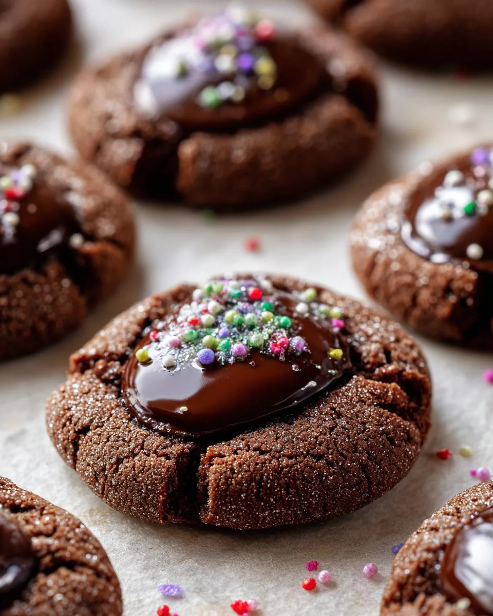 Chocolate Thumbprint Christmas Cookies - detail 2