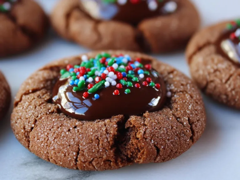 Chocolate Thumbprint Christmas Cookies