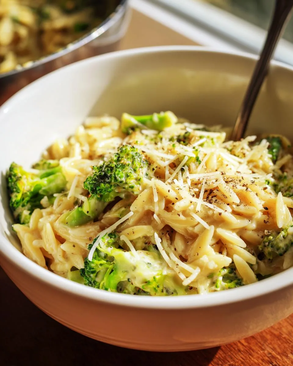 Creamy One-Pot Broccoli Cheddar Orzo - detail 1