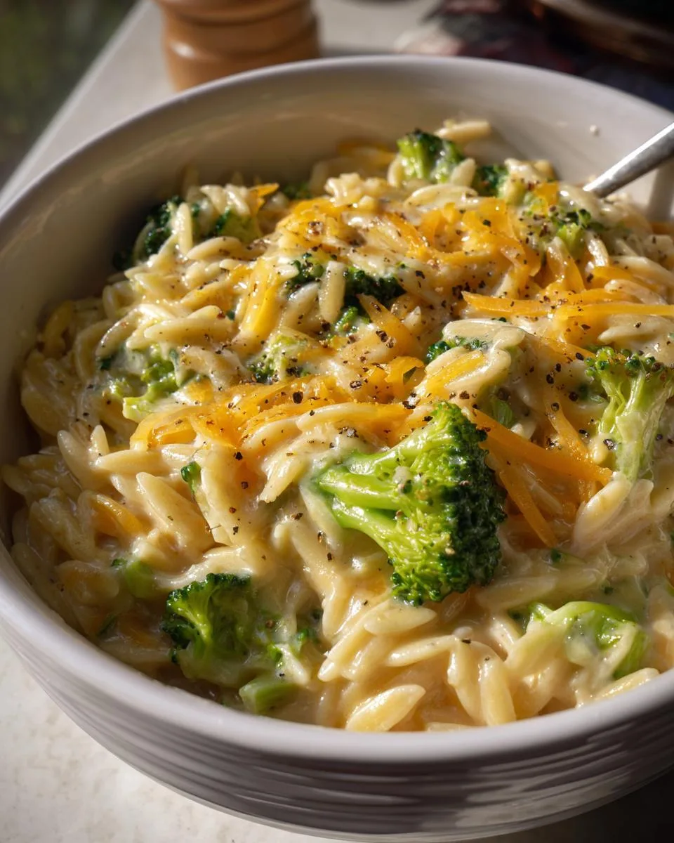 Creamy One-Pot Broccoli Cheddar Orzo - detail 2
