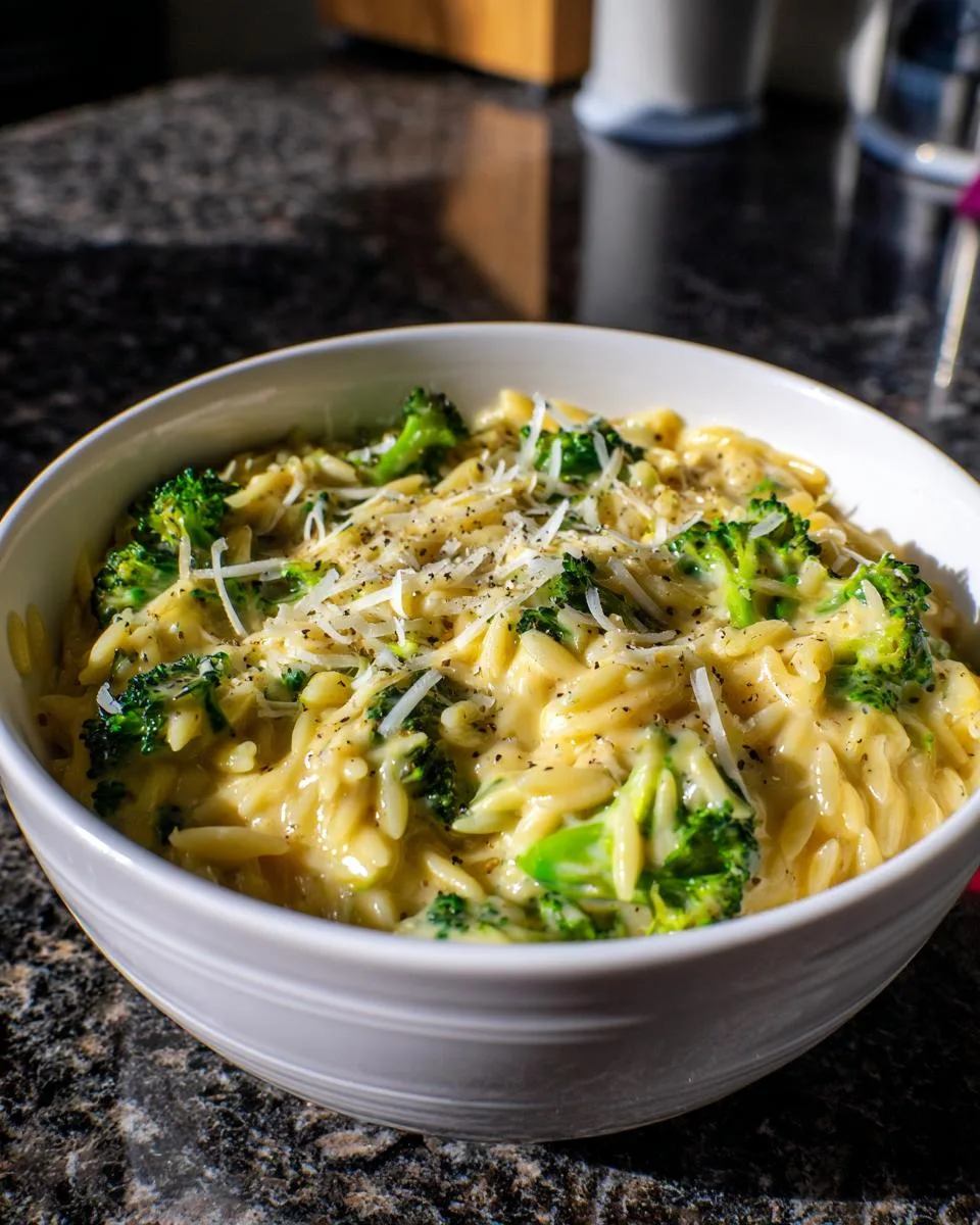 Creamy One-Pot Broccoli Cheddar Orzo - detail 3