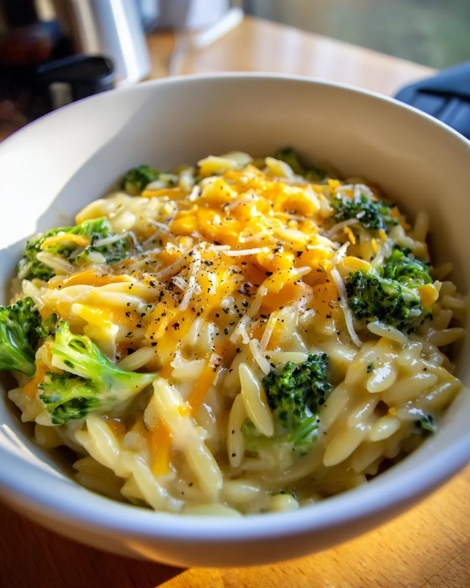Creamy One-Pot Broccoli Cheddar Orzo - detail 4