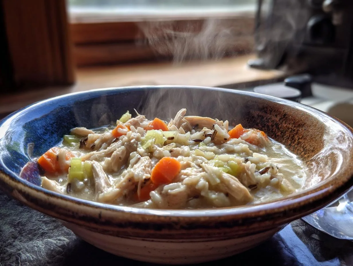 Creamy Crockpot Chicken and Wild Rice Soup in Just 3 Steps