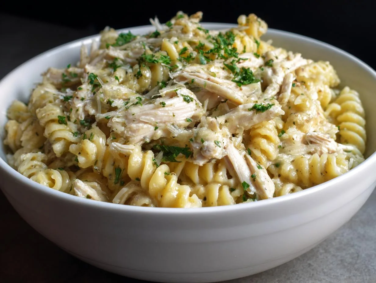 Crockpot Garlic Parmesan Chicken Pasta Your Family Will Love
