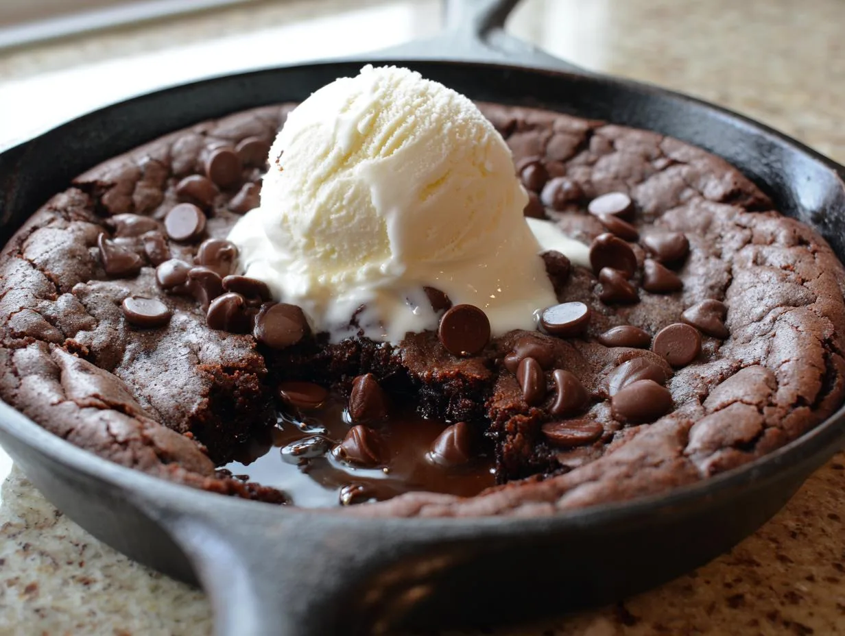 Decadent Double Chocolate Skillet Cookie in Just 30 Minutes