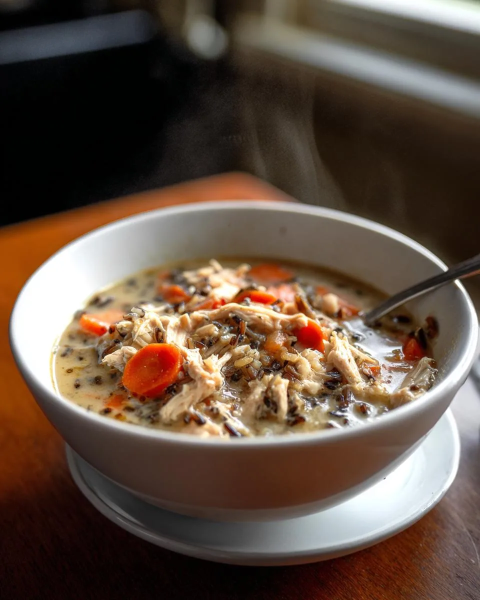 Dump and go Crockpot Chicken and Wild Rice Soup - detail 1