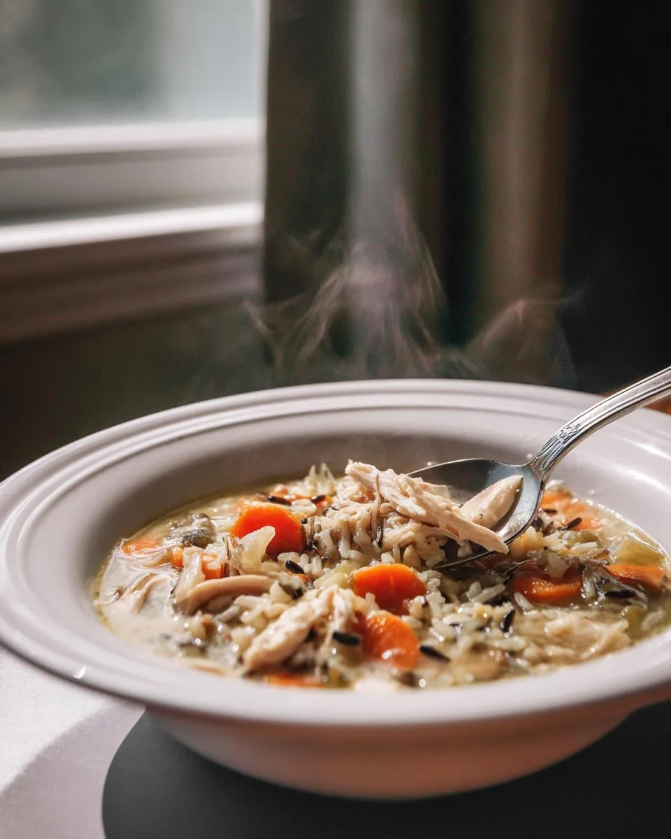 Dump and go Crockpot Chicken and Wild Rice Soup - detail 3