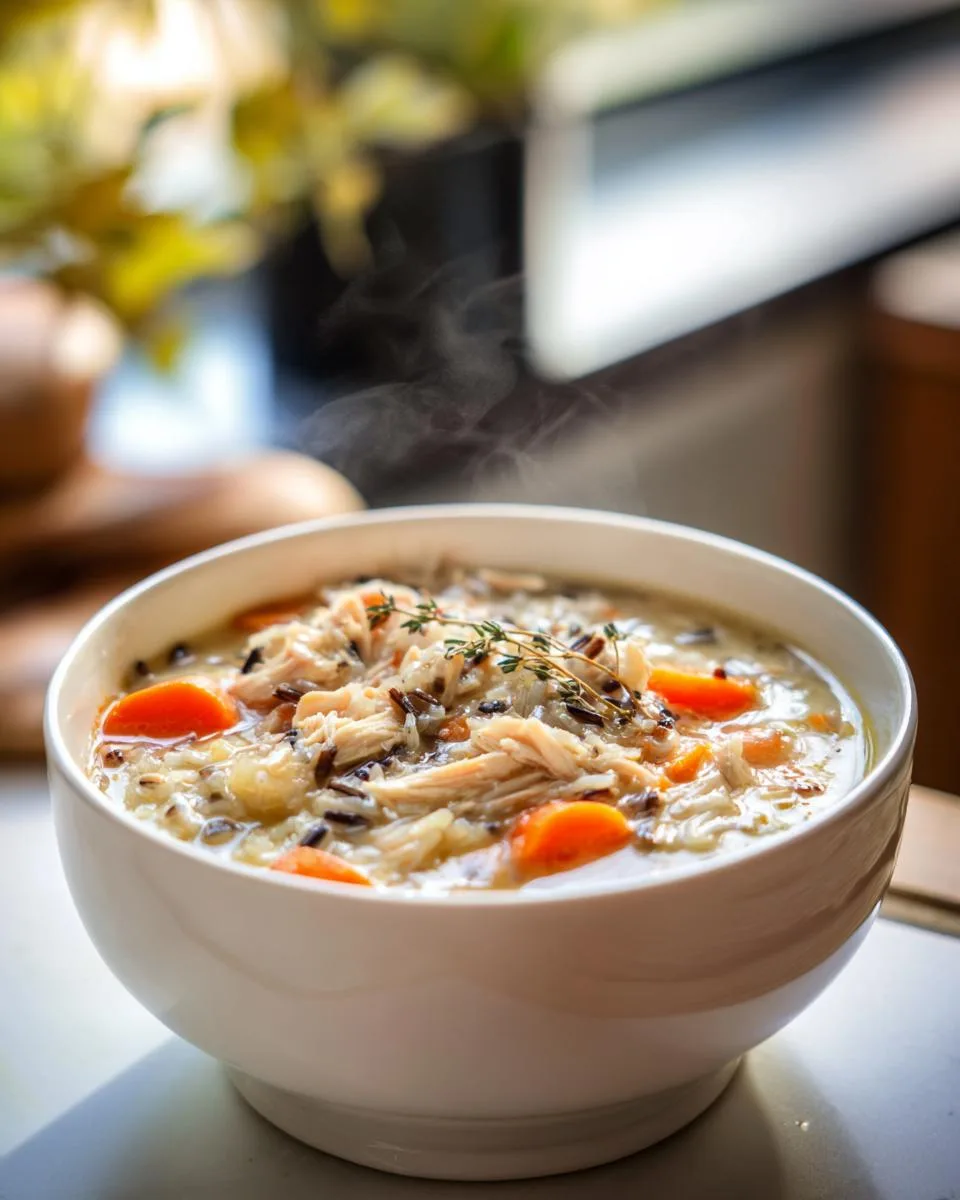 Dump and go Crockpot Chicken and Wild Rice Soup - detail 4