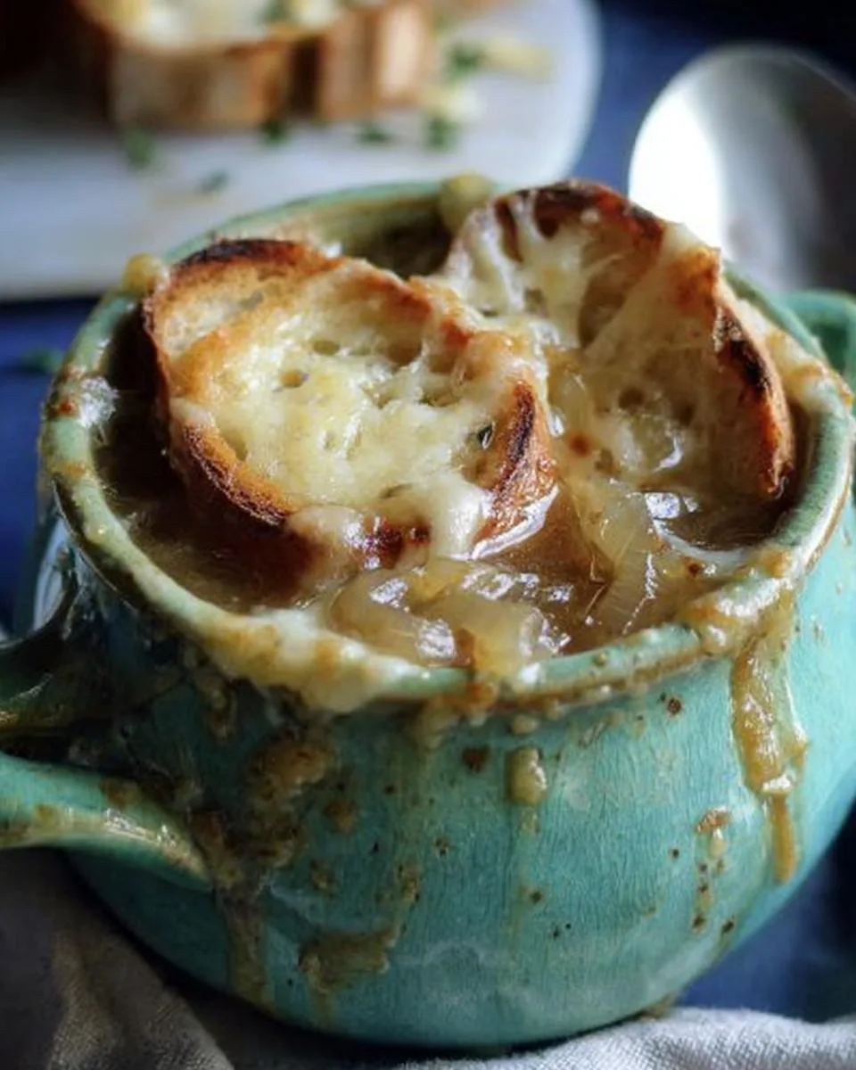 Easy Crockpot French Onion Soup with Caramelized Onions - detail 3