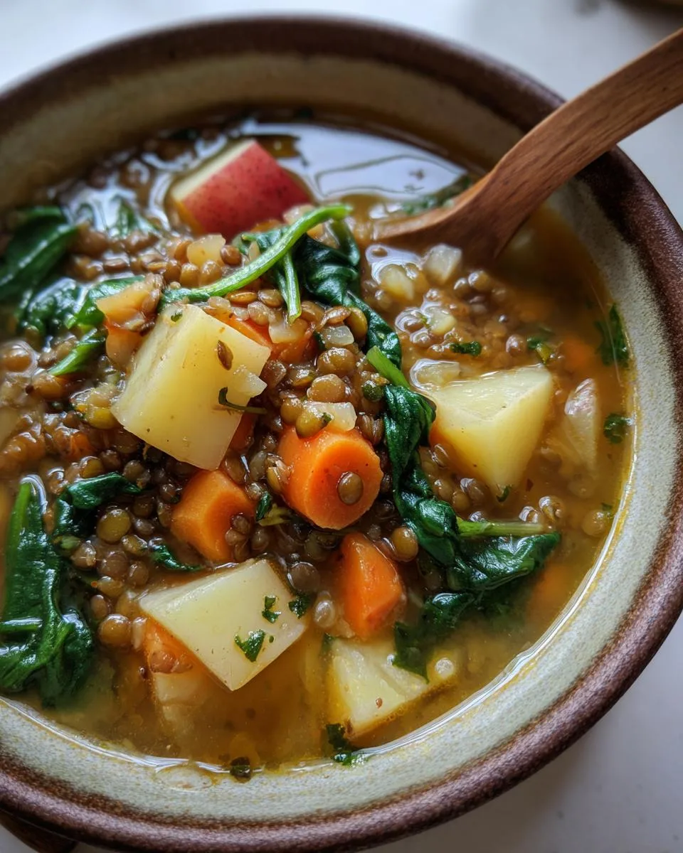 Healthy Mediterranean Lentil Soup - detail 1