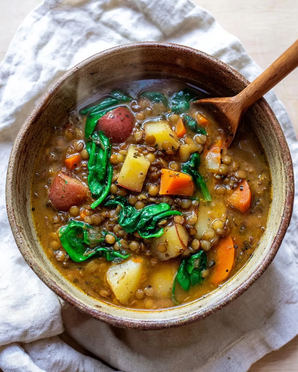 Healthy Mediterranean Lentil Soup - detail 2