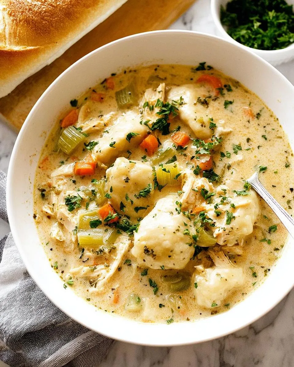 One Pot Chicken Dumpling Soup - detail 1