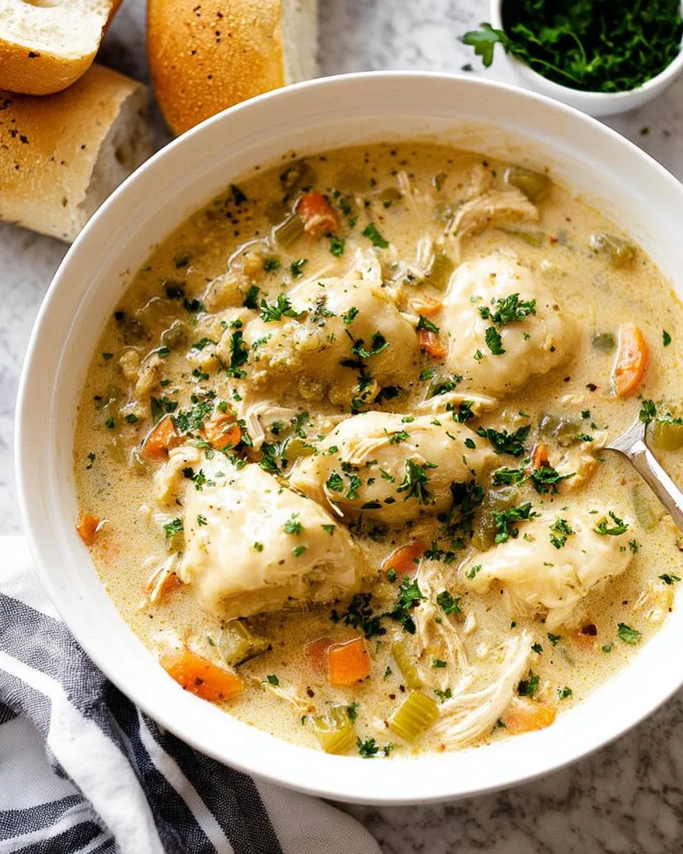 One Pot Chicken Dumpling Soup - detail 3