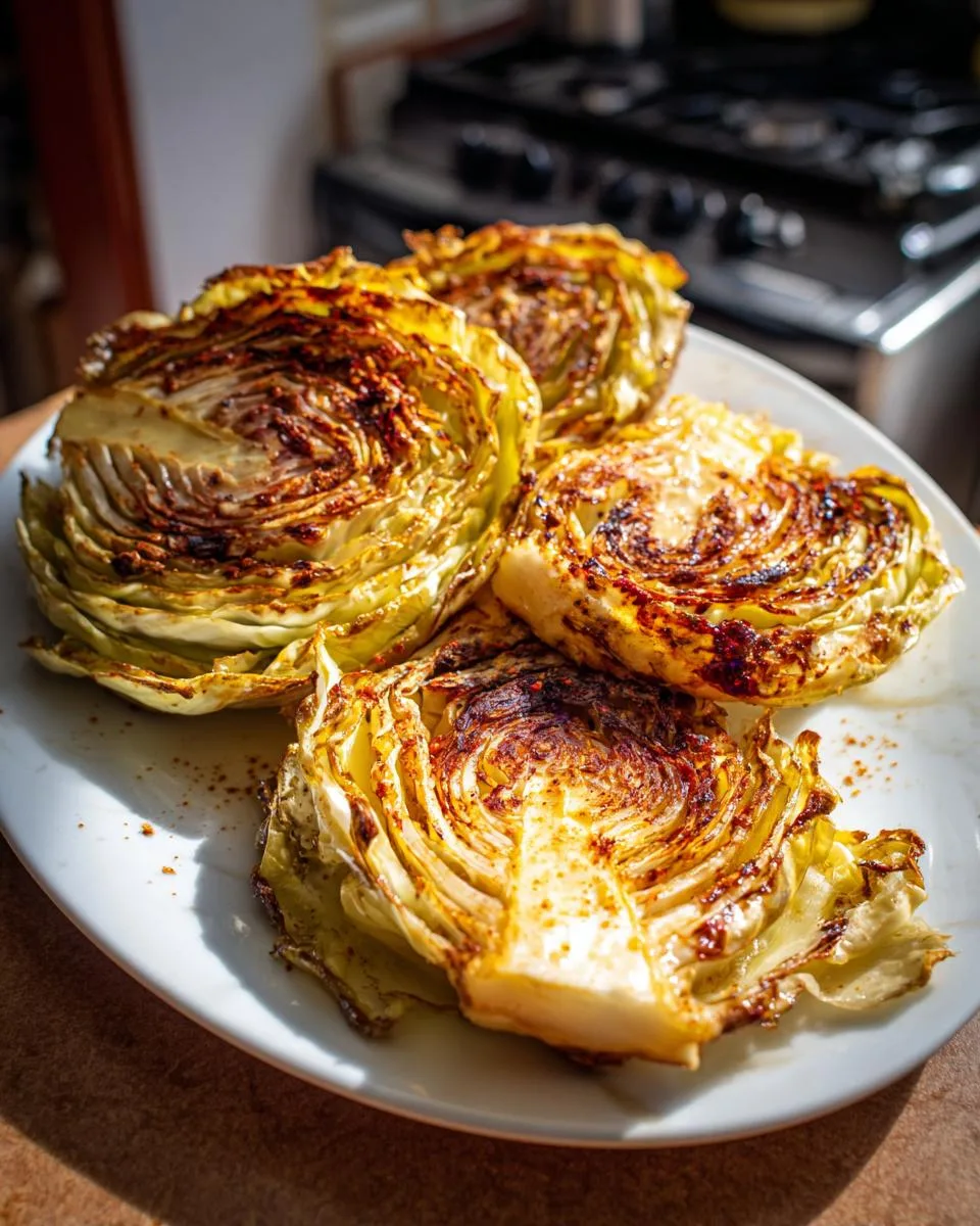Oven Roasted Garlic Cabbage Steaks - detail 2