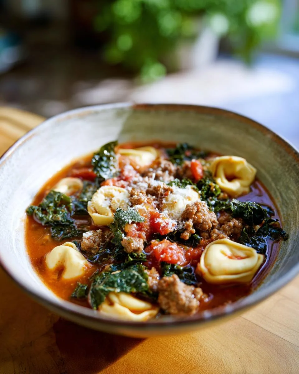 Tortellini Soup with Sausage and Kale - detail 3