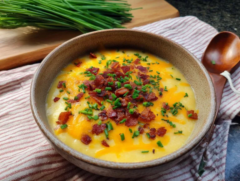 Cheddar Garlic Potato Soup