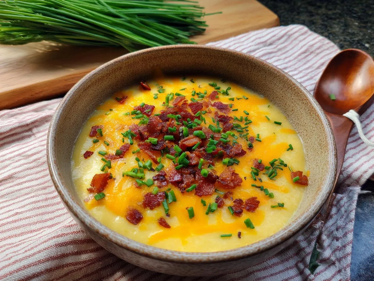 6-Ingredient Cheddar Garlic Potato Soup Recipe You’ll Crave