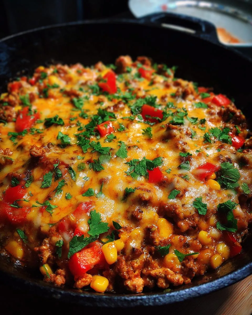 Cheesy Ground Chicken Skillet - detail 1