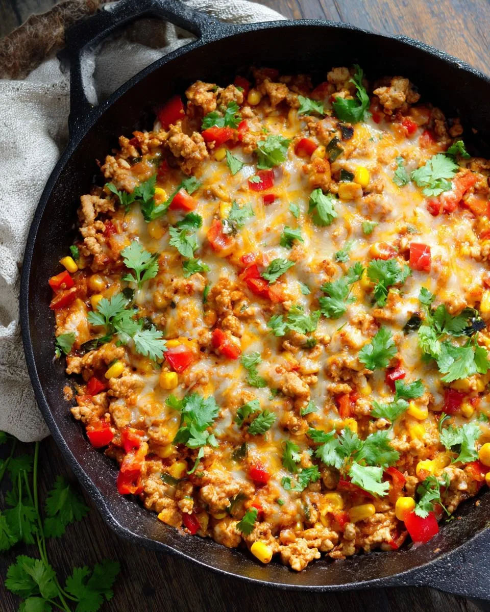 Cheesy Ground Chicken Skillet - detail 2