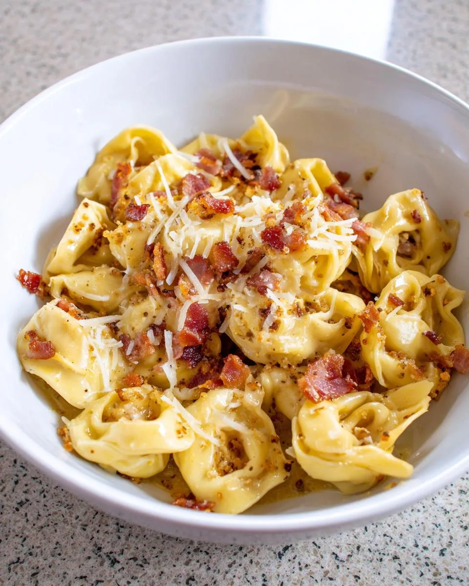 Creamy Italian Tortellini Carbonara - detail 2