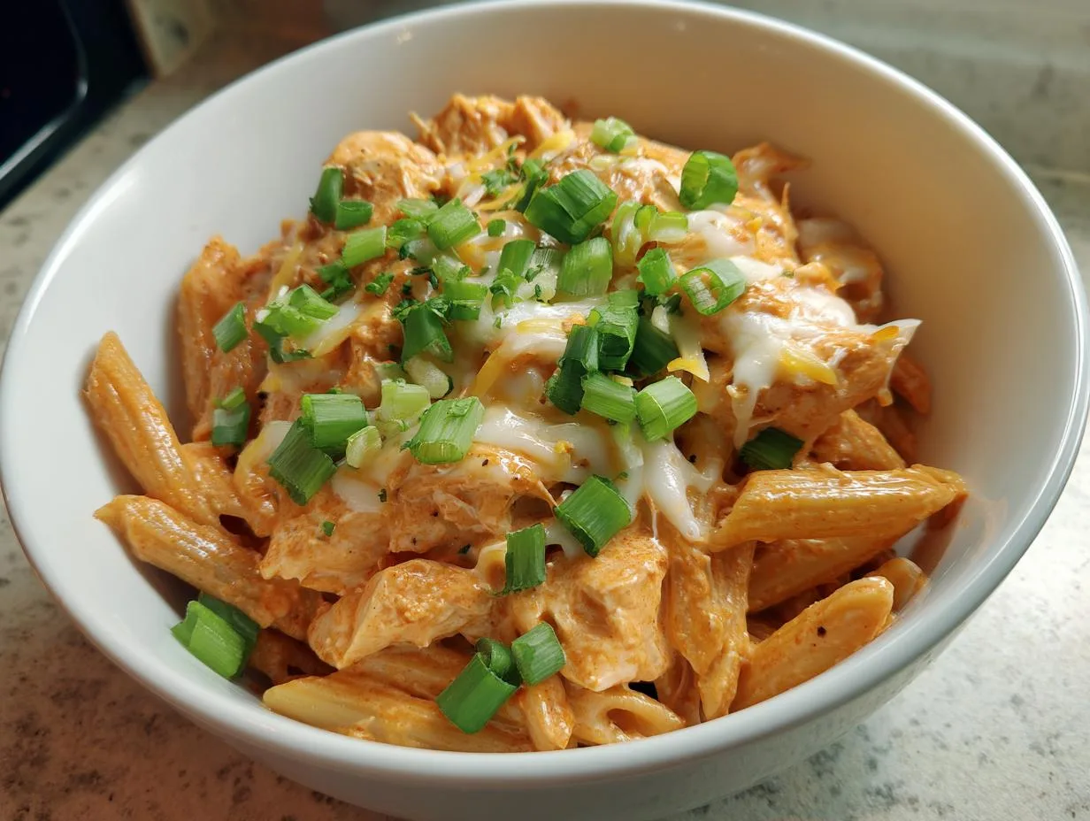 Creamy 2-Hour Crock Pot Buffalo Chicken Pasta Perfection