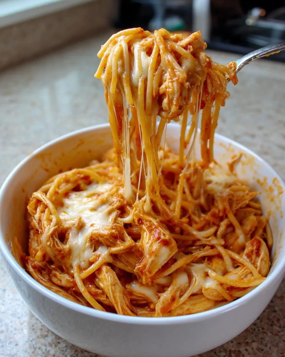 Crock Pot Chicken Spaghetti - detail 2