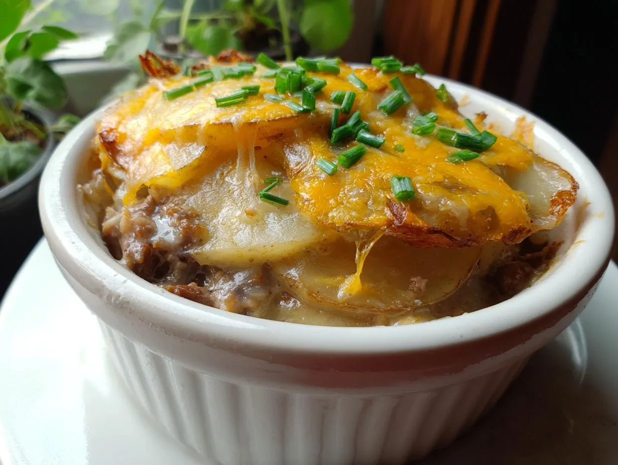 Melt-in-Your-Mouth Crockpot Hamburger Potato Casserole