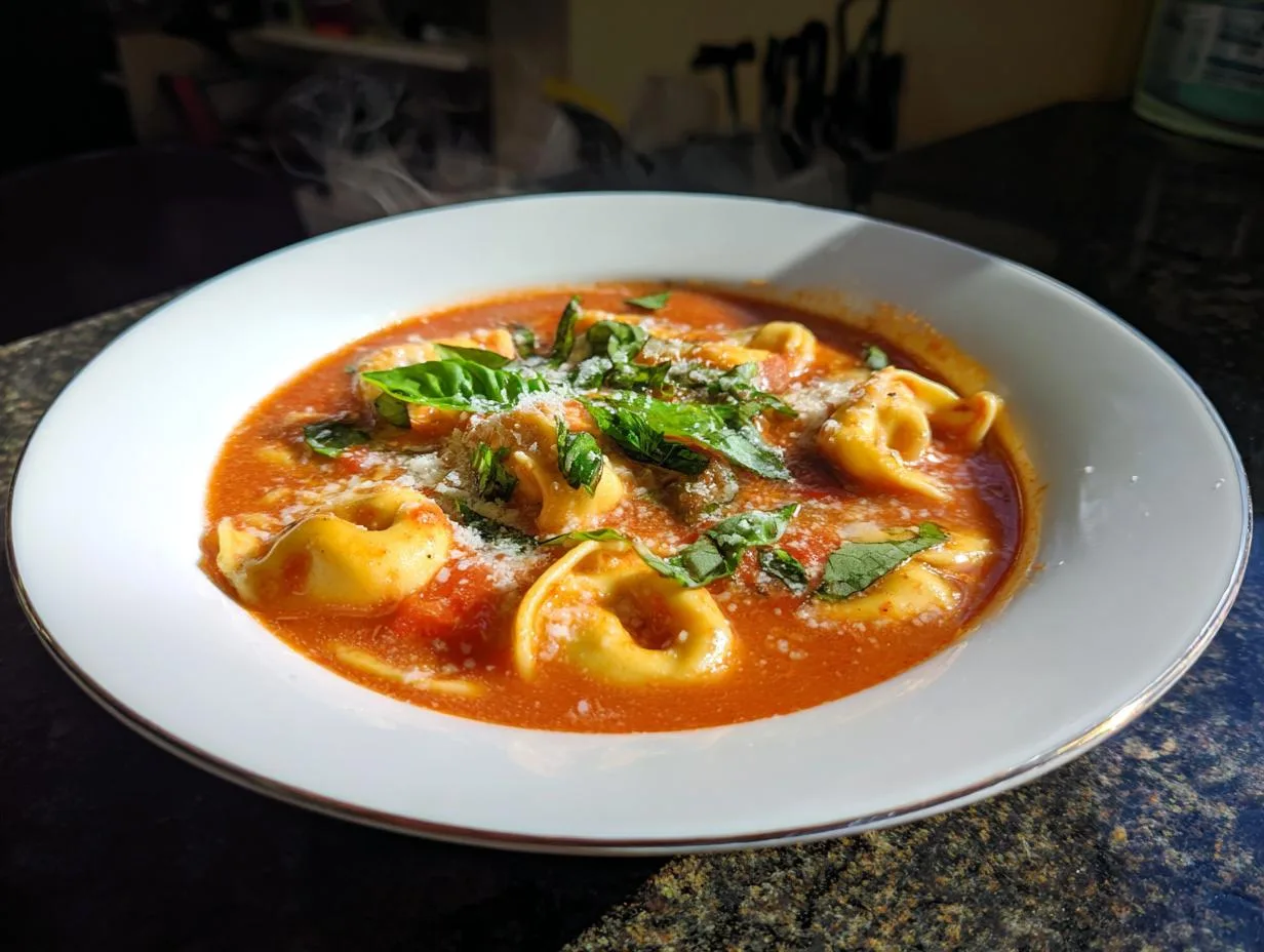 Creamy Crockpot Tomato Tortellini Soup in 30 Minutes Flat