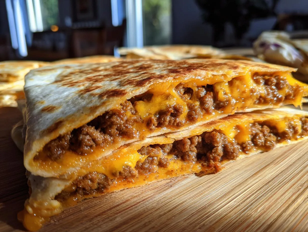 Juicy Cheesy Ground Beef Quesadillas in 35 Minutes