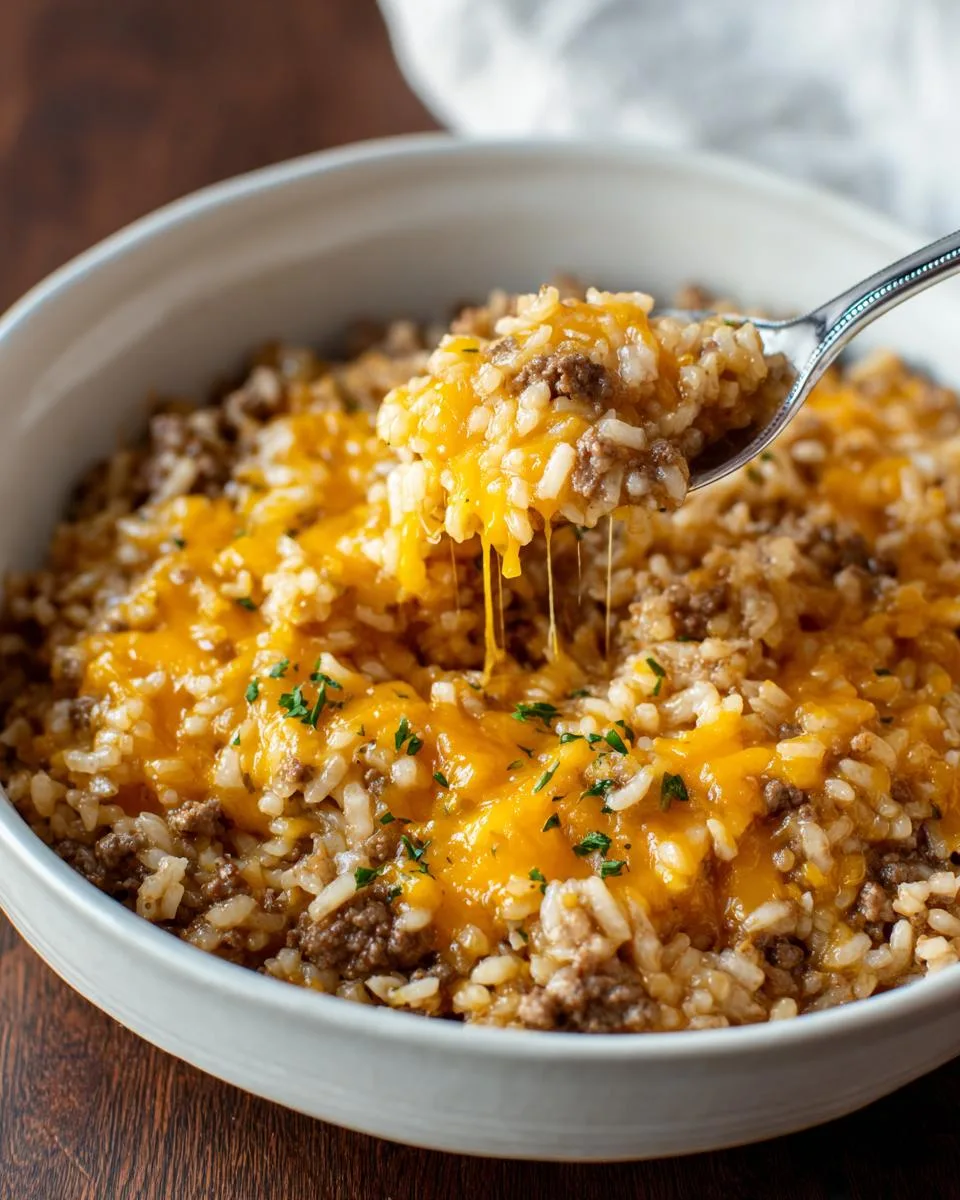 Cheesy Ground Beef Rice Casserole - detail 4