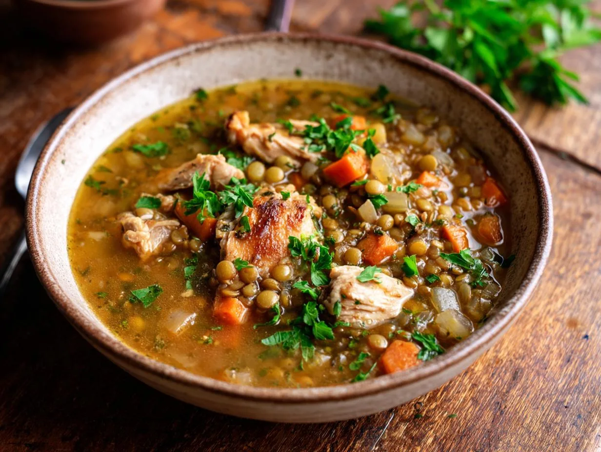 Hearty 30-Minute Chicken and Lentil Soup Recipe