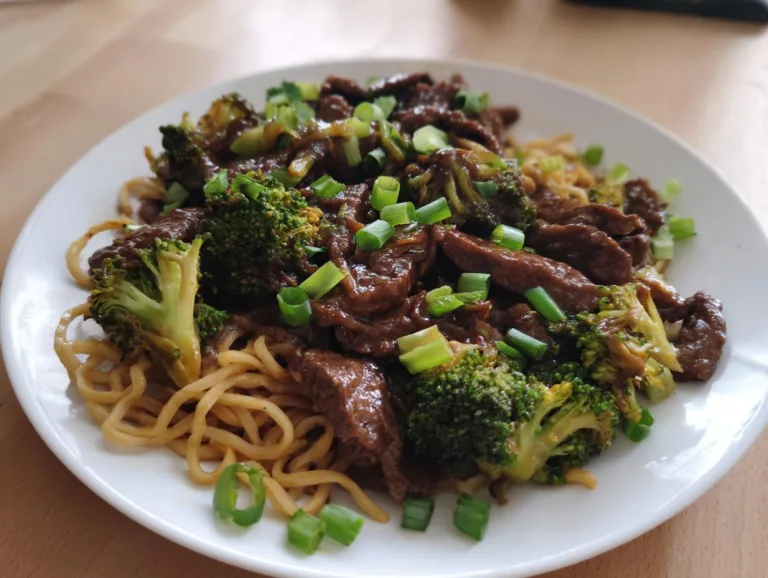 Chinese Crispy Beef Broccoli Noodles