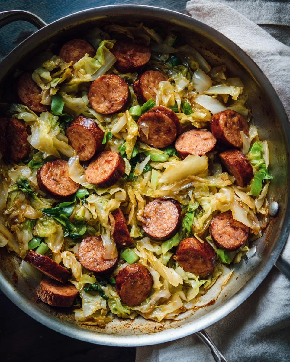 Fried Cabbage And Sausage - detail 4