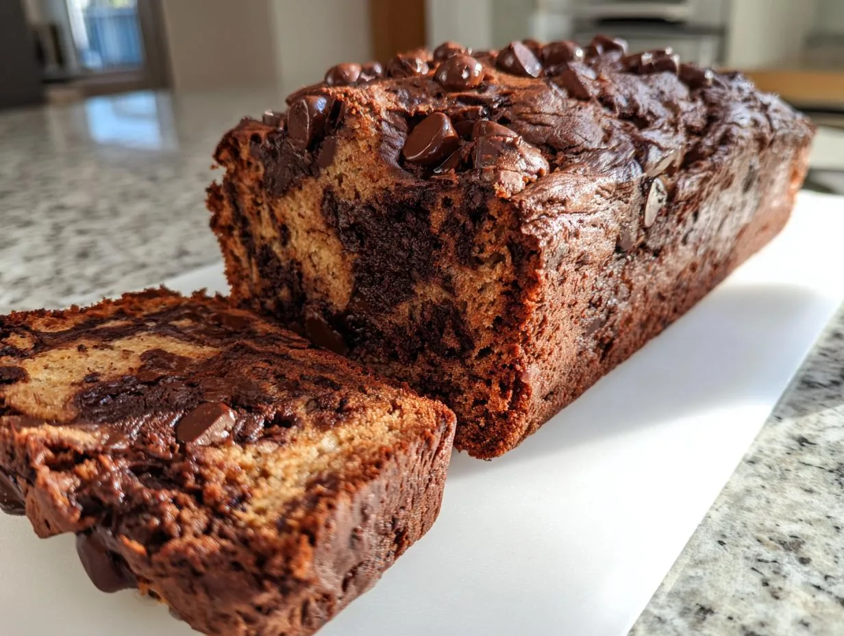 Ultimate Fudge-Like Double Chocolate Banana Bread Recipe
