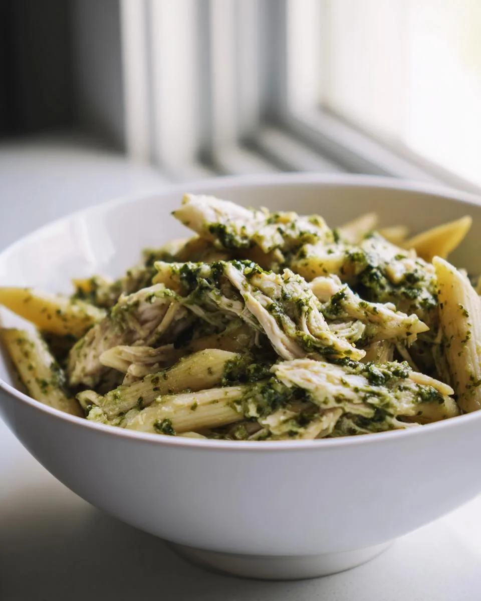 High-Protein Slow Cooker Pesto Chicken Pasta - detail 1