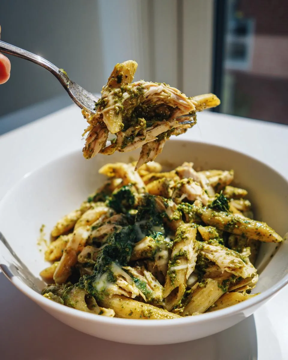 High-Protein Slow Cooker Pesto Chicken Pasta - detail 2