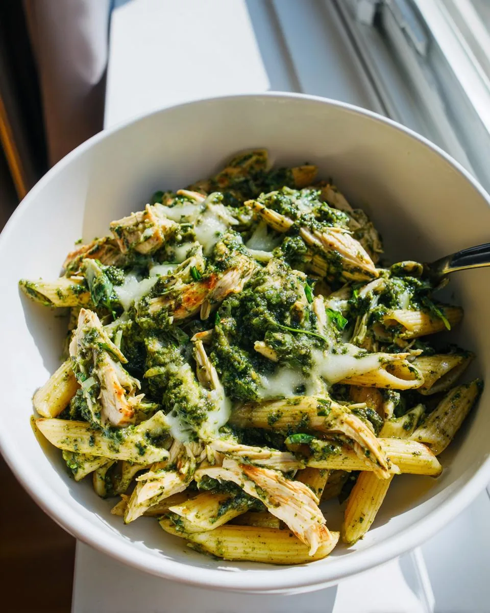 High-Protein Slow Cooker Pesto Chicken Pasta - detail 4